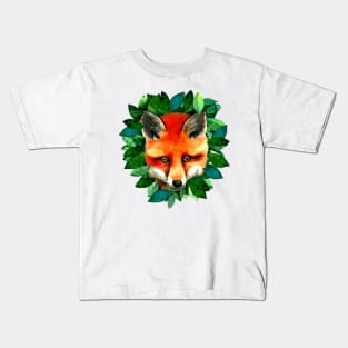 Fox in the Leaves Kids T-Shirt